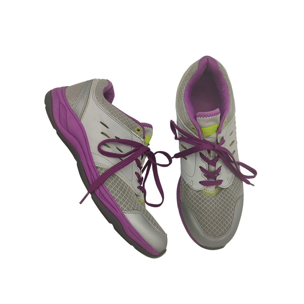 Vionic Womens Athleisure Walking 1st Ray Tech Sneaker 9 Shoe Grey Purple Comfort